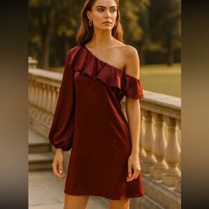 Amanda Uprichard Silk One-Shoulder Dress
